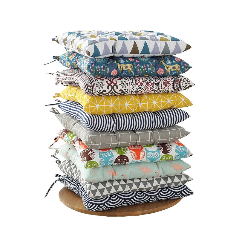 Afralia™ Square Cotton Upholstery Chair Cushion for Office, Home, Car, Garden, or Lounge