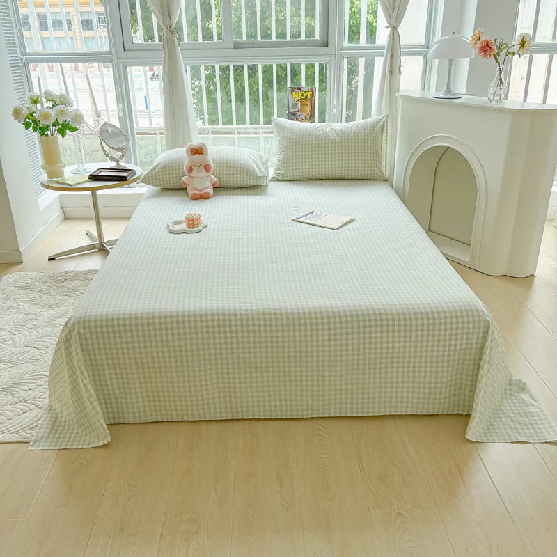 Afralia™ Checkered Single Bed Sheet - Skin-Friendly and All Seasons Bed Linen