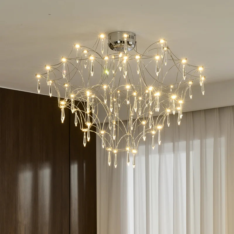 Afralia™ Deluxe Crystal Star Lamp: Designer LED Lighting for Modern Living Room & Villa