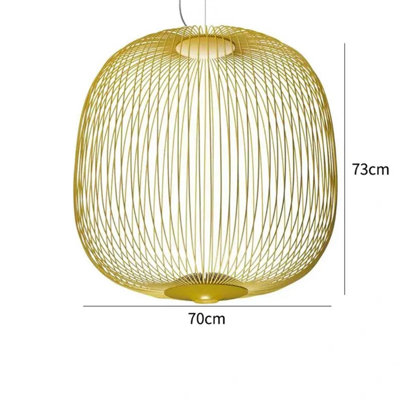 Afralia™ Spokes Pendant: Minimalist Birdcage Hanging Light for Villa, Lobby, Staircase & Home Decor