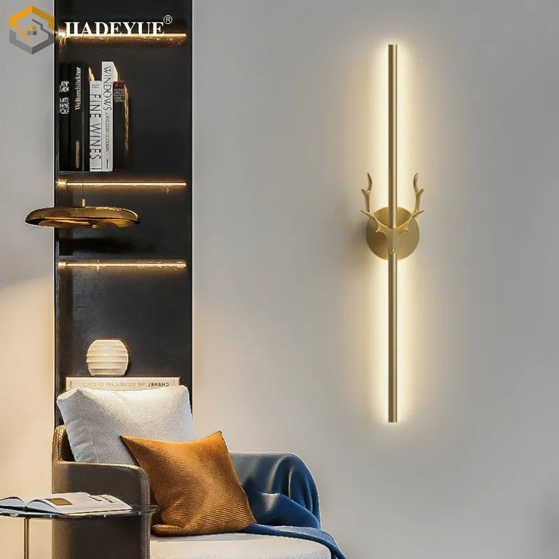 Afralia™ Deer Horn LED Wall Lamp for Staircase & Bedroom Decor