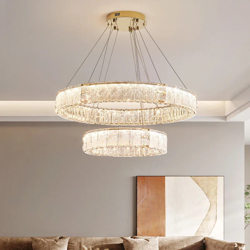 Afralia™ Crystal Living Room Chandelier Modern Simple Atmosphere Zhongshan Lamps