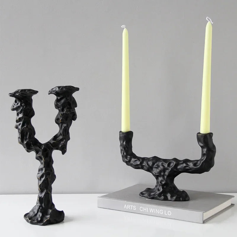 Vintage Resin Candlestick Candelabrum by Afralia™ - Home Decor & Wedding Accent