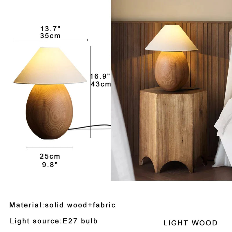 Afralia™ Wooden Mushroom Desk Lamp Black Engraved Table Light for Office Décor