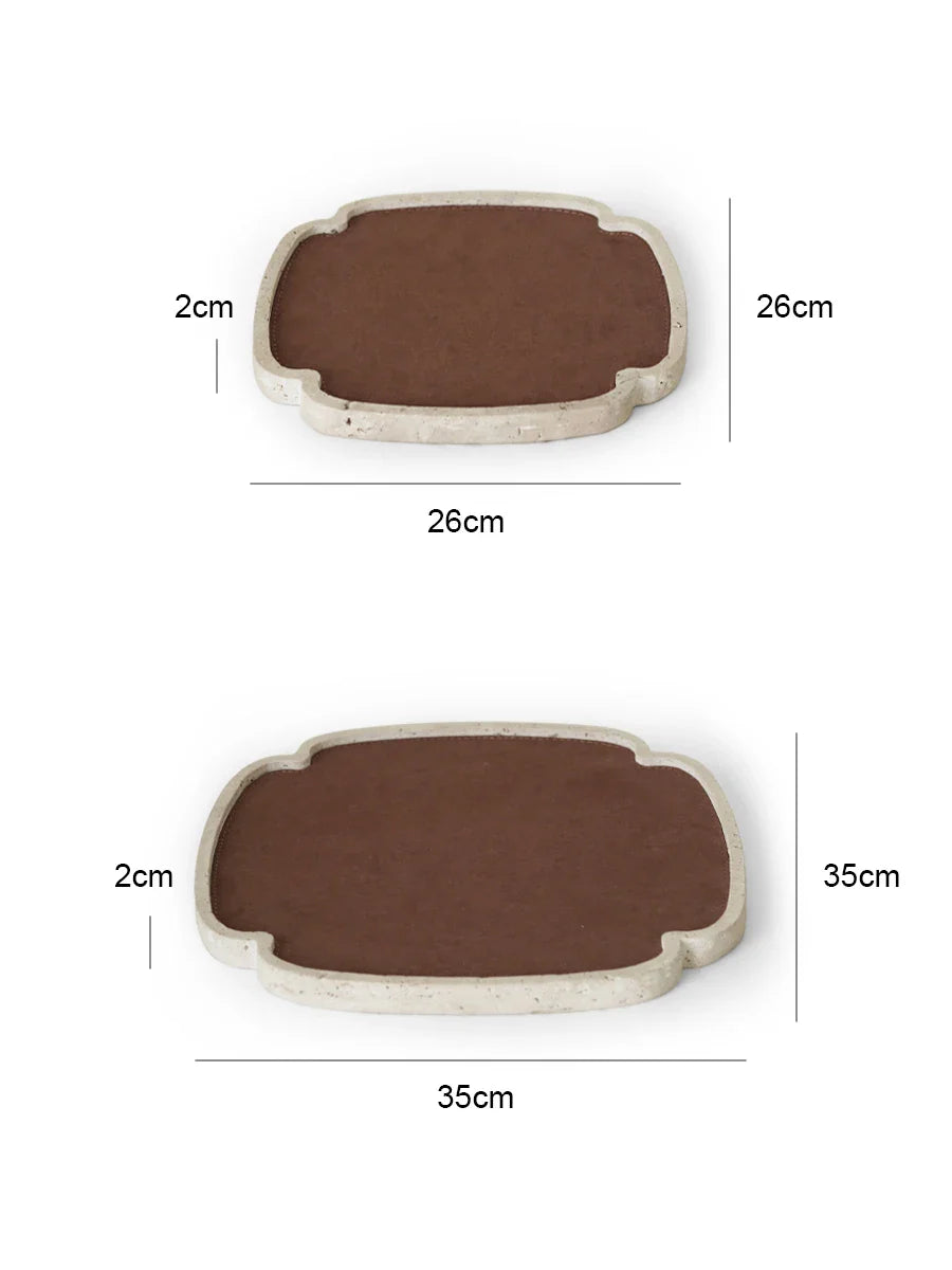 Afralia™ Travertine Decorative Tray - Versatile Jewelry & Coffee Table Home Decor
