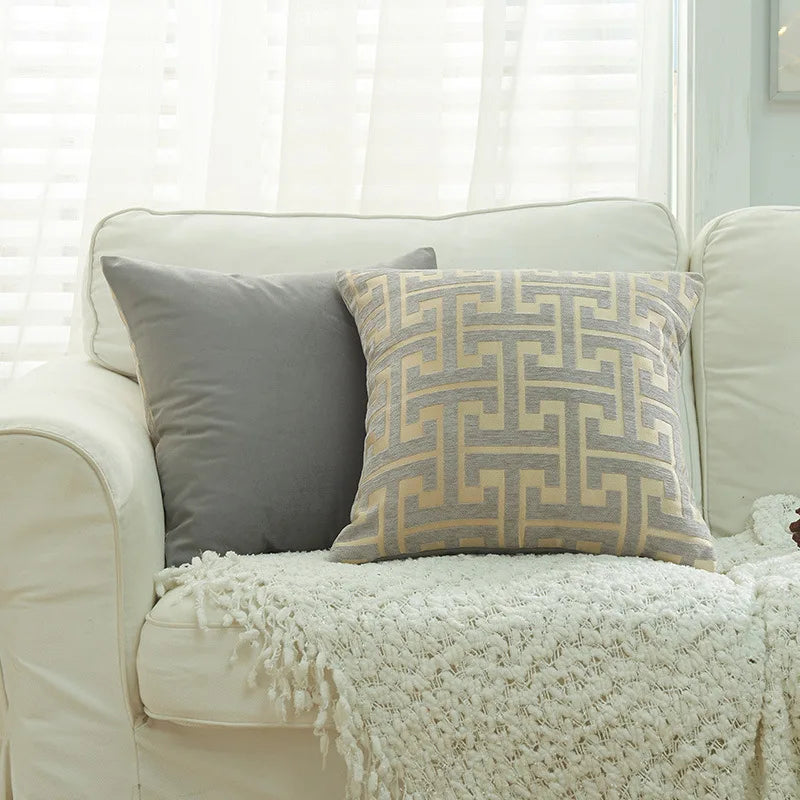 Afralia™ Geometric Chenille Throw Pillowcase: Hidden Zipper Cushion Cover for Home Decor