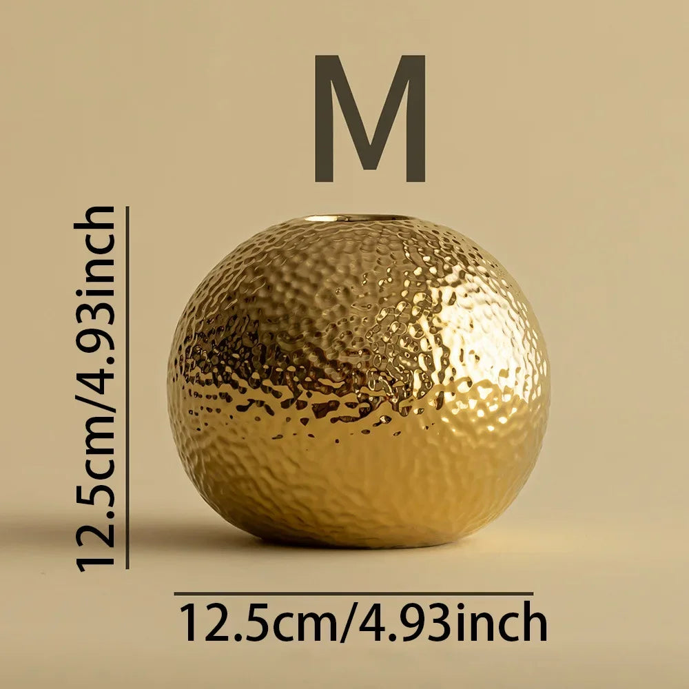 Afralia™ Ceramic Hammer Pattern Vase for Desk Decor and Flower Arrangement