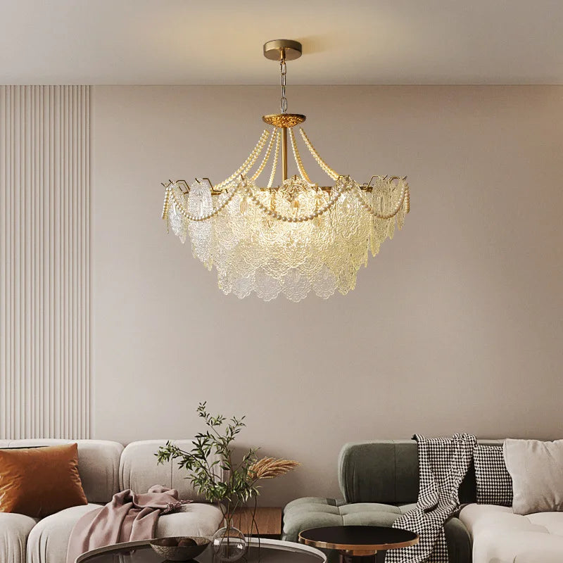 Afralia™ Clear Glass LED Chandelier: Modern French Style for Living Room, Bedroom, Kitchen.