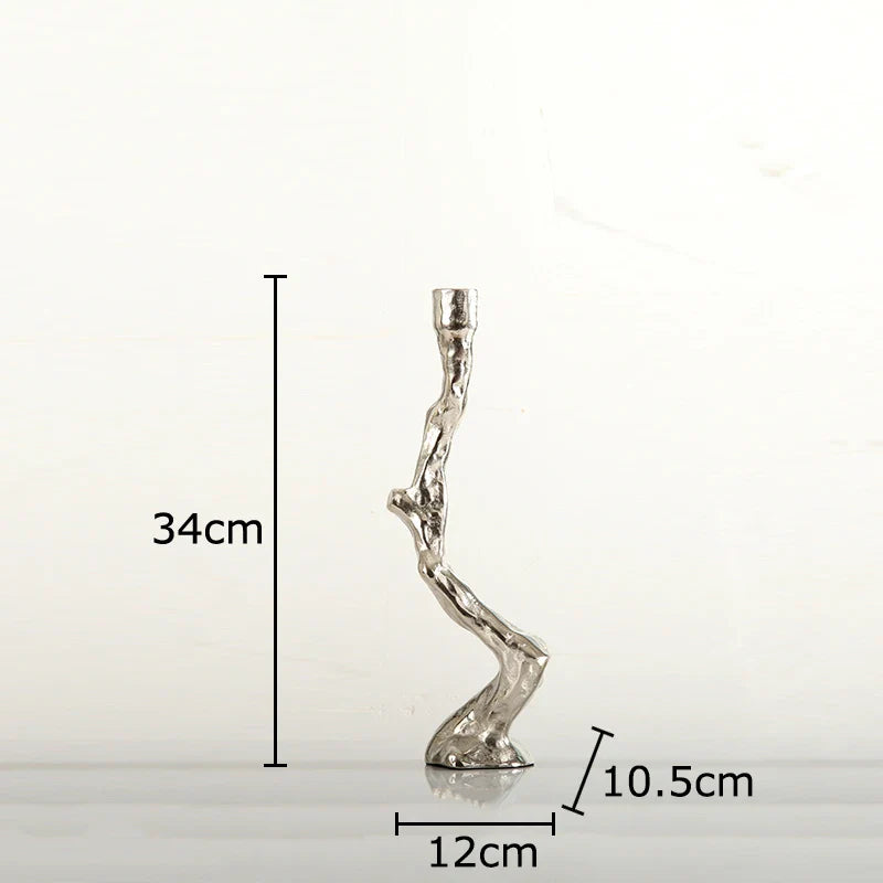 Afralia™ Silver Metal Tree Branch Candle Holder Table Decoration Wax Melt Burner