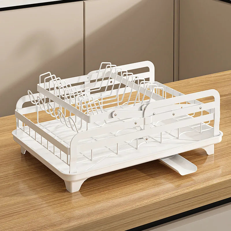 Afralia™ Kitchen Bowl Rack & Utensil Holder with Drainboard and Knife Slots