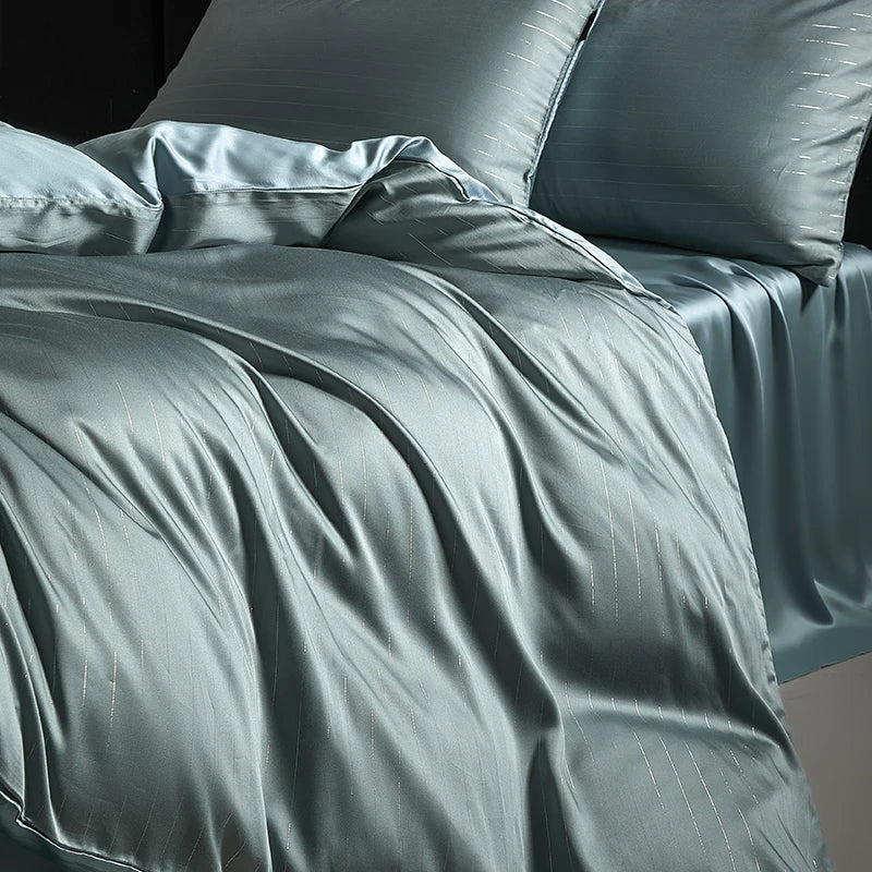 Afralia™ Eucalyptus Fiber Dark Gray Bedding Set: Soft, Silky Duvet Cover, Bed Sheet, Pillowcases