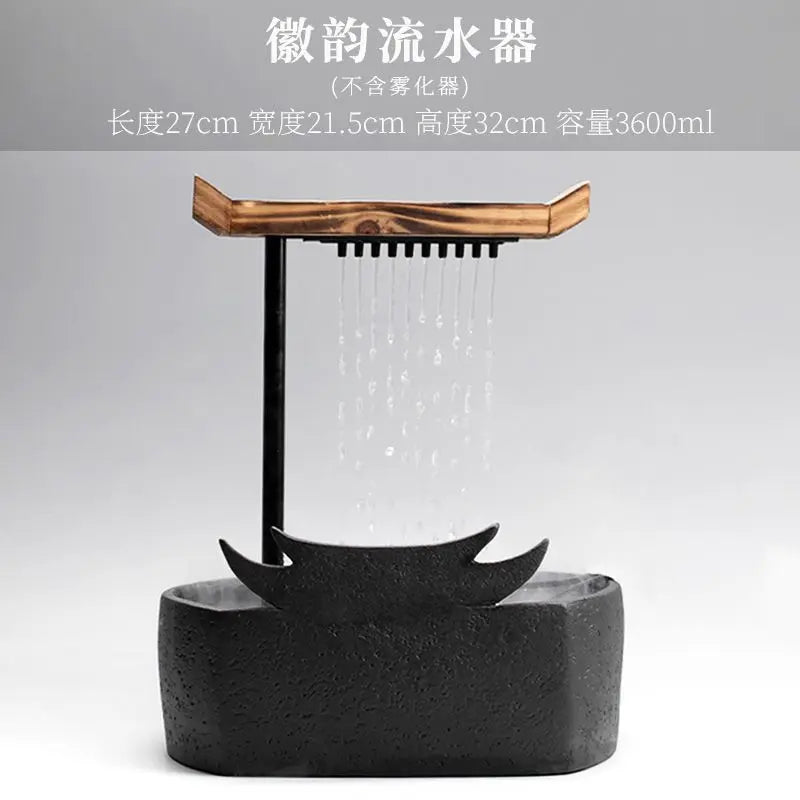 Afralia™ Ceramic Water Fountain Lucky Feng Shui Living Room Water Feature