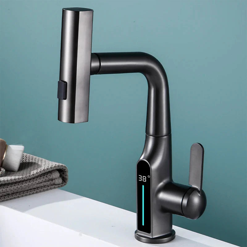 Afralia™ Digital Display Waterfall Basin Faucet with 3 Modes - Hot Cold Mixer Tap