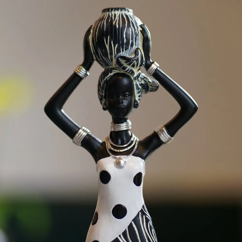 Afralia™ African Women Resin Sculpture: Elegant Vintage Home Office Décor Ornaments