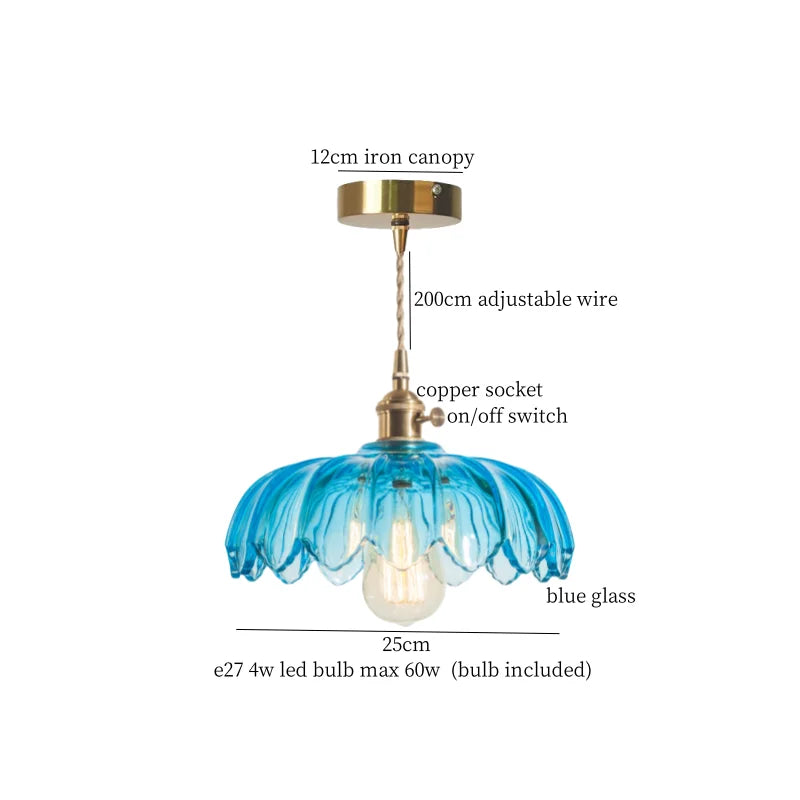 Afralia™ Green Glass LED Pendant Light Fixture - Modern Nordic Hanging Lamp