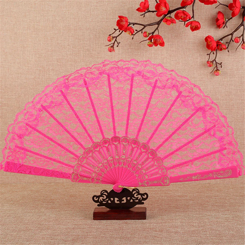 Afralia™ Flower Dance Hand Fan | Elegant Wedding Party Accessory