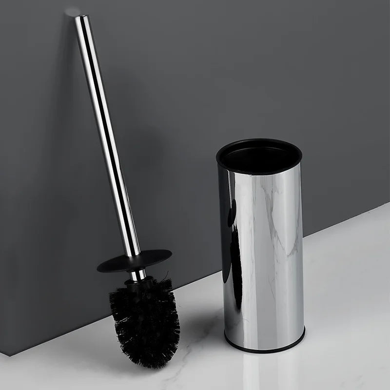 Afralia™ Gold Toilet Brush Set with Wall Mount Holder