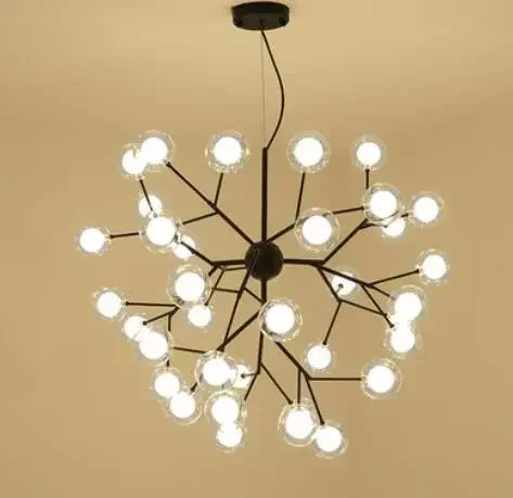 Afralia™ Heracleum Firefly Glass Round Ball Chandelier - Luxury Staircase Dining Room Lighting