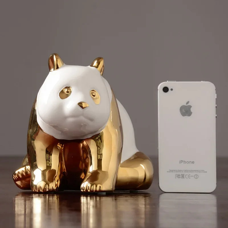 Afralia™ Panda Ceramic Crafts Decoration for Home and Office