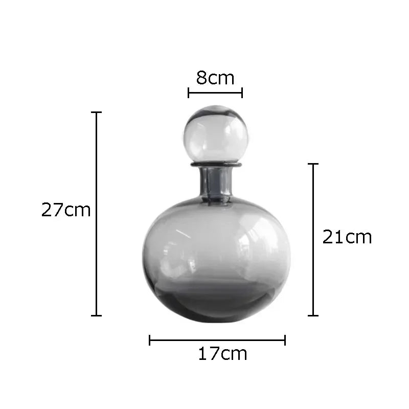 Afralia™ Amber Glass Vase Hydroponics Desk Decoration Modern Home Decor