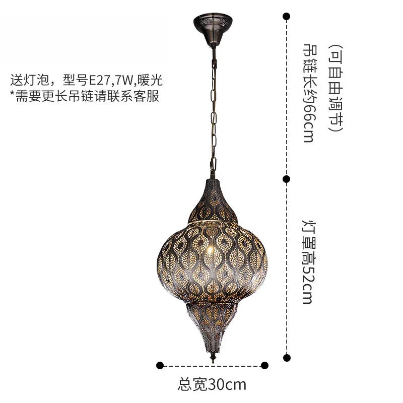 Afralia™ Vintage Arabian Pendant Lights LED E27 Hanging Lamp for Restaurants and Hotels