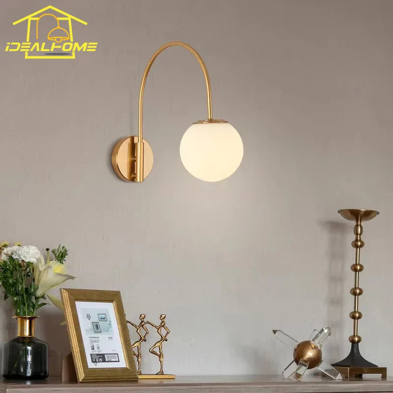 Afralia™ Luxury Gold/Black Swing Arm Wall Lamp LED E27 - Industrial Style