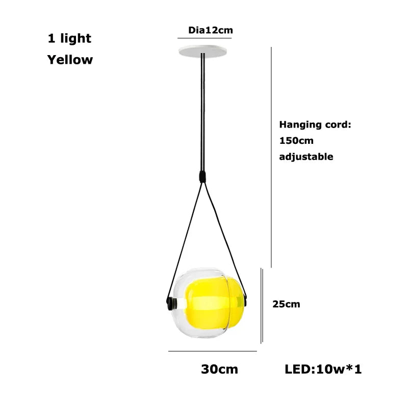 Afralia™ Multicolor Glass Globe Pendant Light for Stylish Bedroom Decor