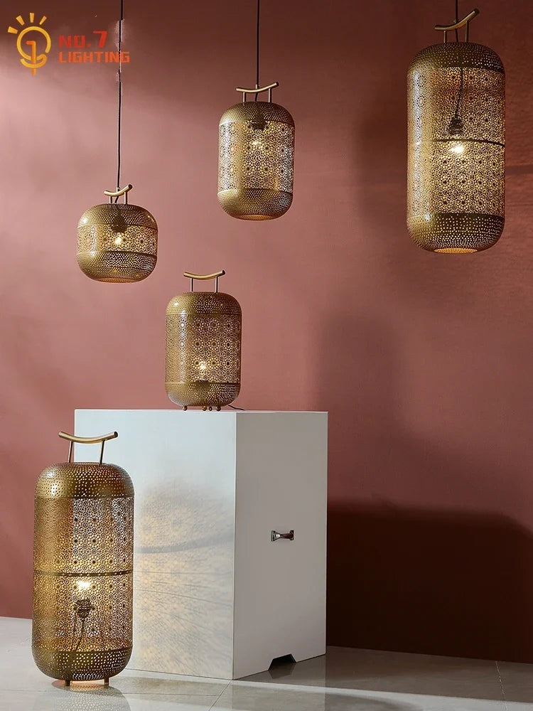 Afralia™ Chinese Zen Art Birdcage Pendant Light for Restaurant Tea Room