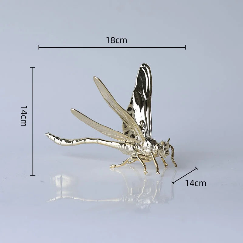 Afralia™ Metal Insect Sculpture Figurine Home Decor Accessory