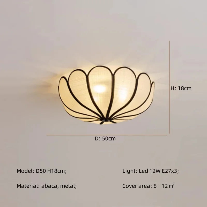 Afralia™ Wabi Sabi Flower Ceiling Light Creamy Petals for Bedroom