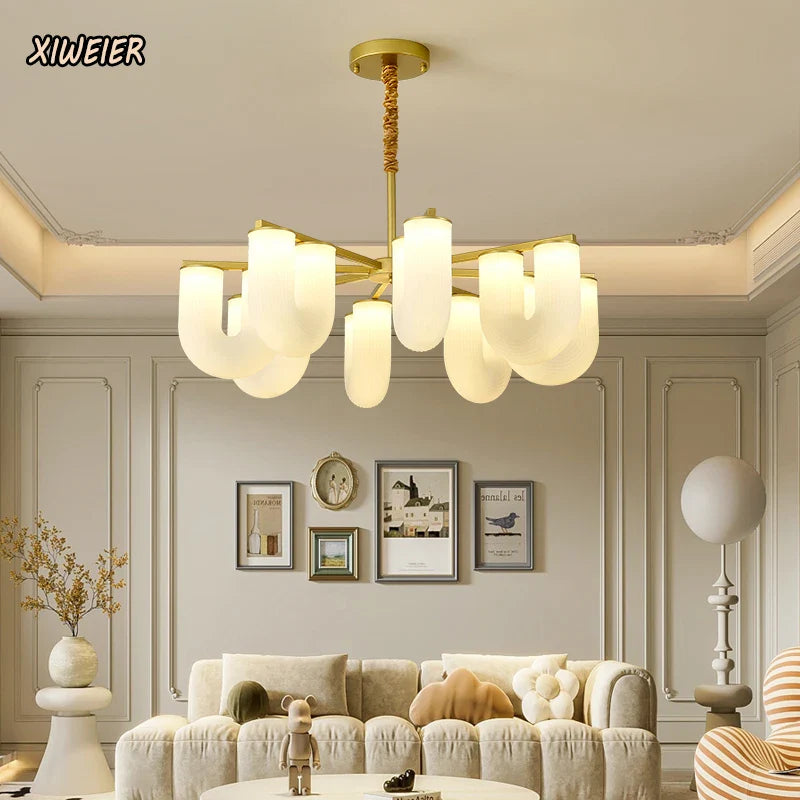 Afralia™ U-Shaped Milk White PE Pendant Lamp for Children's Bedroom and Living Room