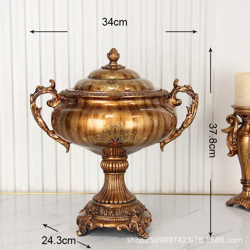Afralia™ Resin Relief Jar: European Style Decorative Vase & Storage Container