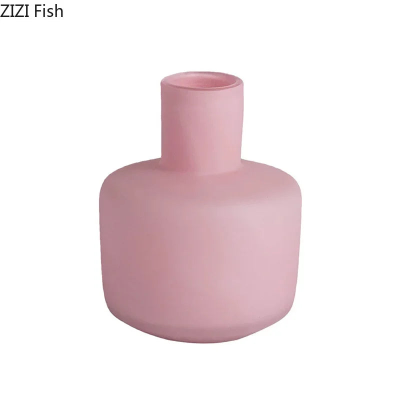 Afralia™ Glass Vase Desk Decoration Pot with Artificial Flowers - Modern Aesthetic Decor