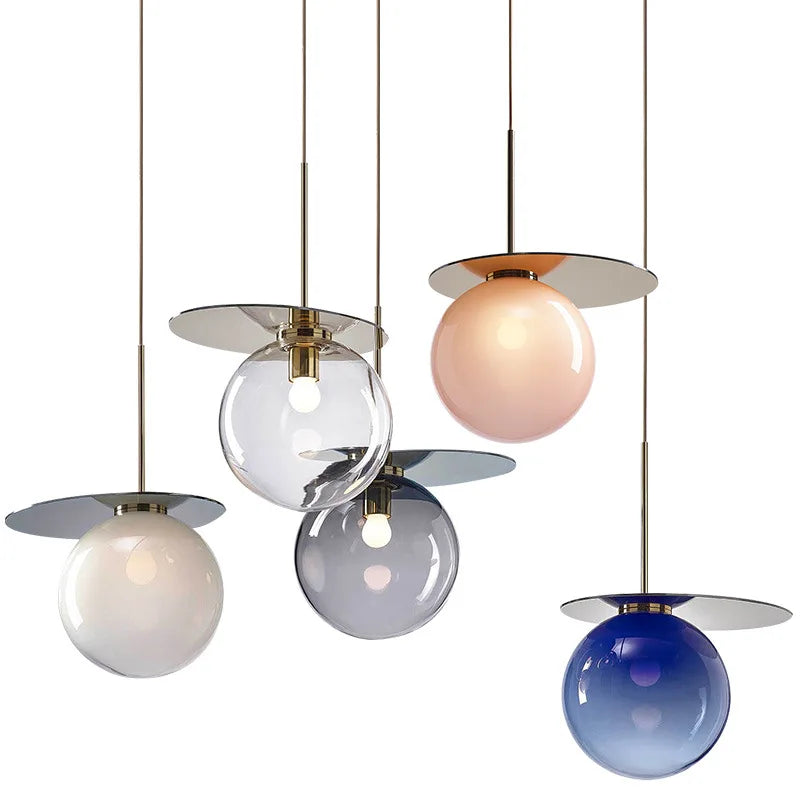 Afralia™ Colorful Glass Metal Dinning Pendant Lamp