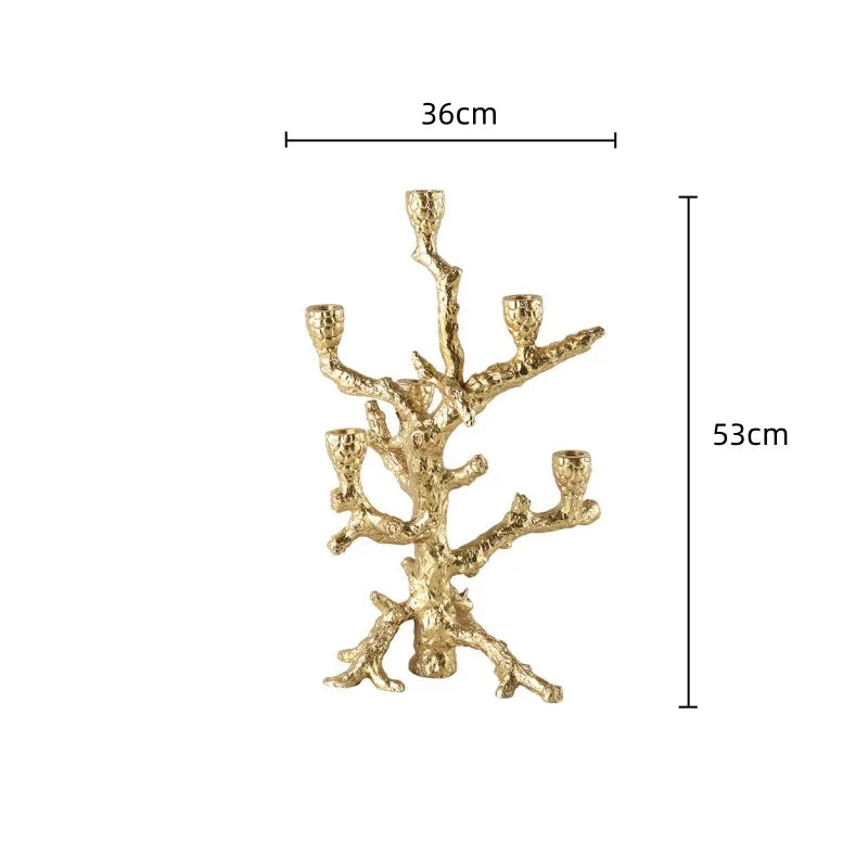 Afralia™ Golden Bough Candelabrum Tree Candlestick Holder for Wedding Decoration
