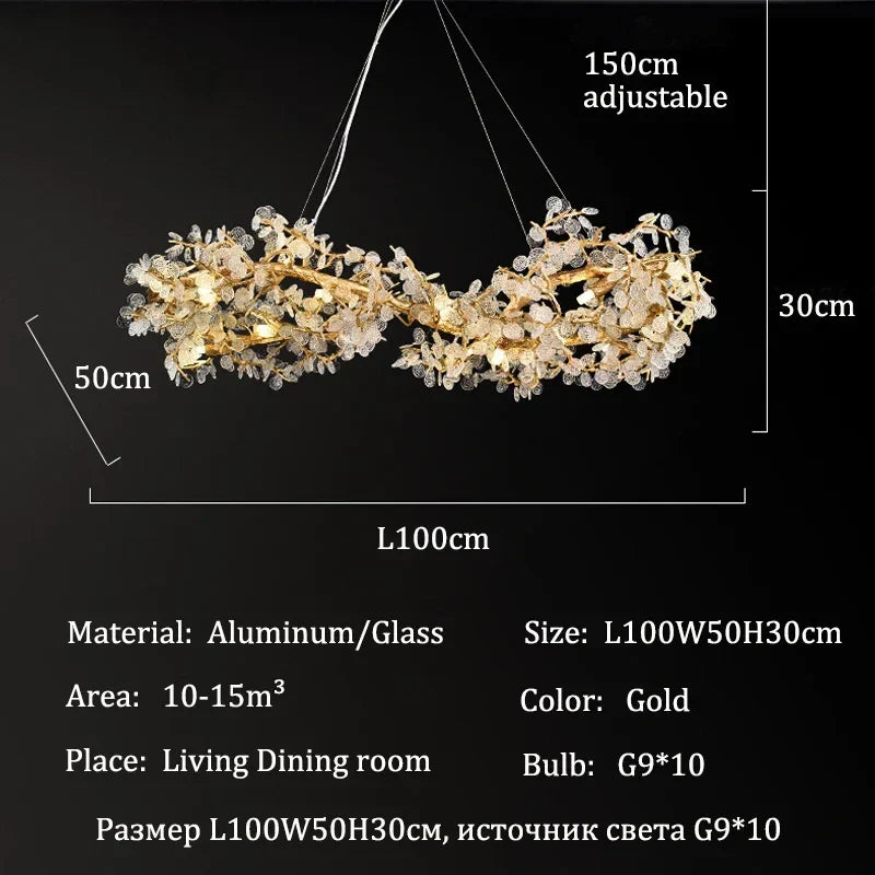 Afralia™ Luxury Gold Chandeliers: Home Villa Living Room Lighting Fixtures