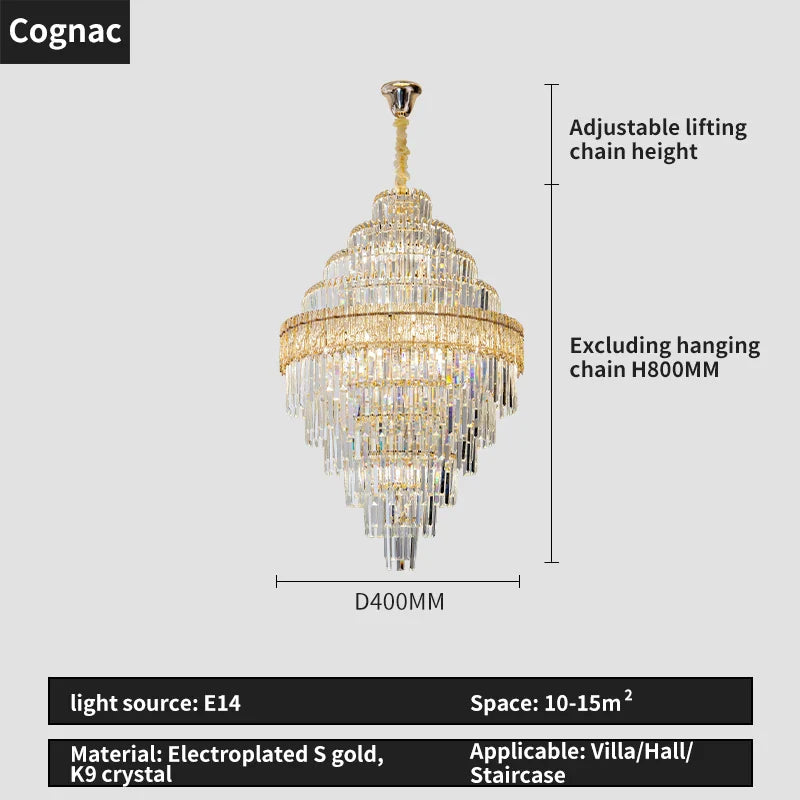 Afralia™ Crystal Chandelier: Luxury Living Room Lamp, Modern Design, Elegant Lighting Option