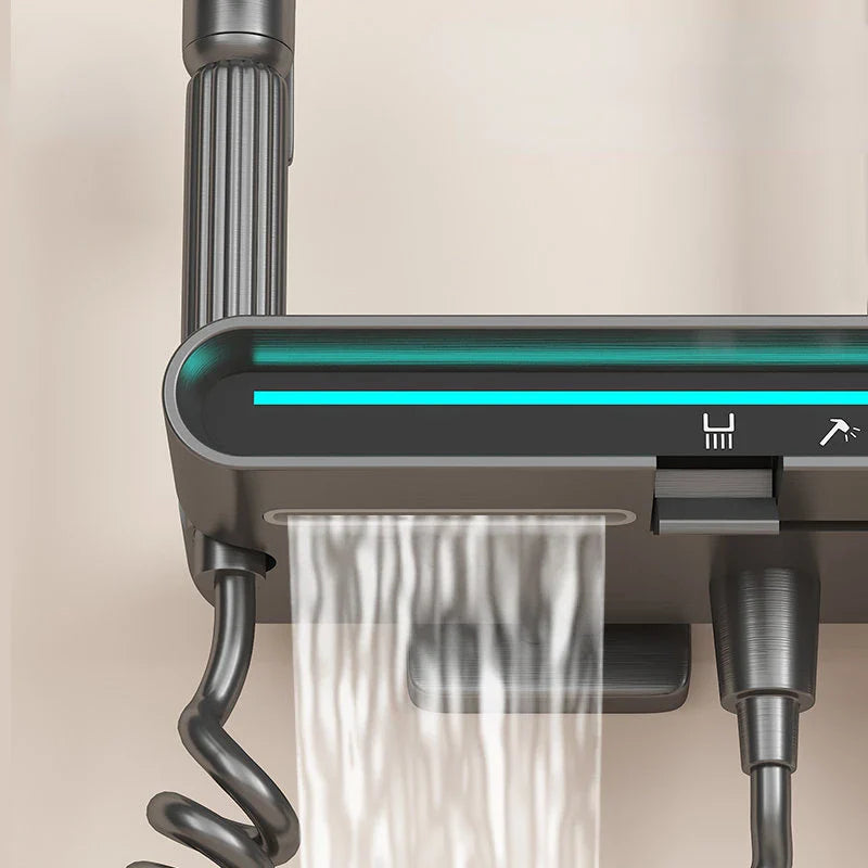 Afralia™ Brass Shower Faucet Set with Intelligent Atmosphere Light and Pressurized System