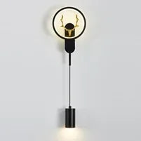 Afralia™ Modern Nordic LED Wall Sconce for Bedroom Decor - Black/Gold Wall Lamp
