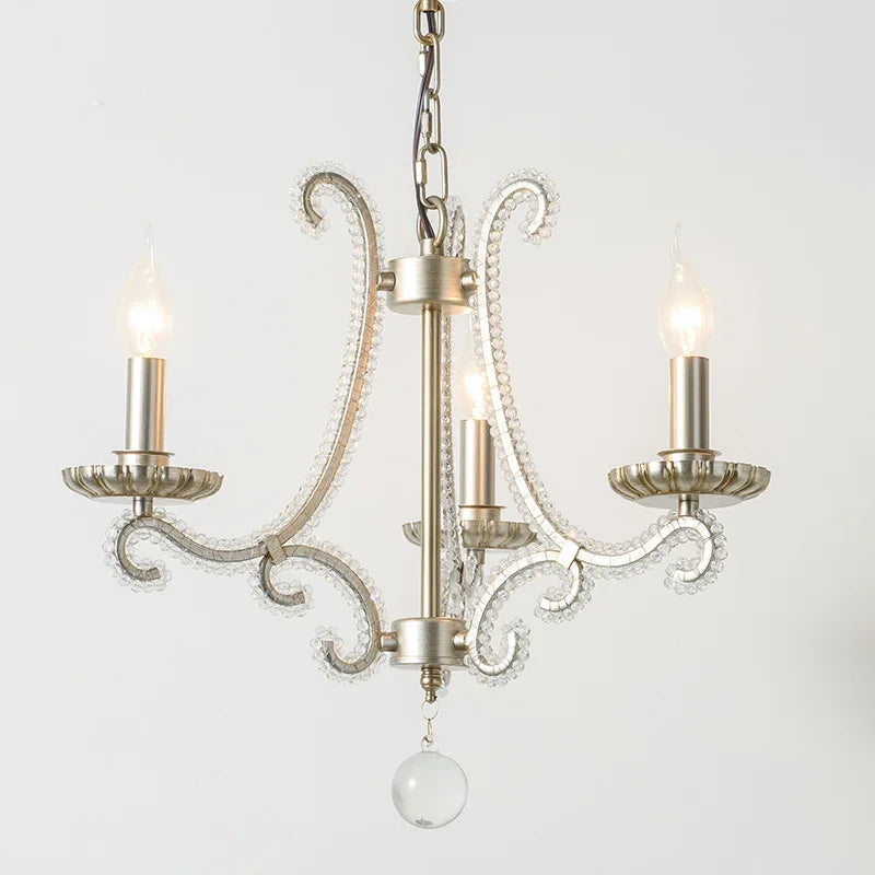 Afralia™ Crystal LED Chandelier: French Living Room Retro E14 Pendant Light for Home Decor