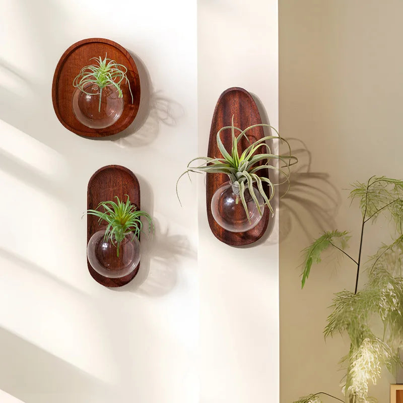 Afralia™ Glass Vase Flowerpot Wall Decoration for Home Décor and Hydroponics