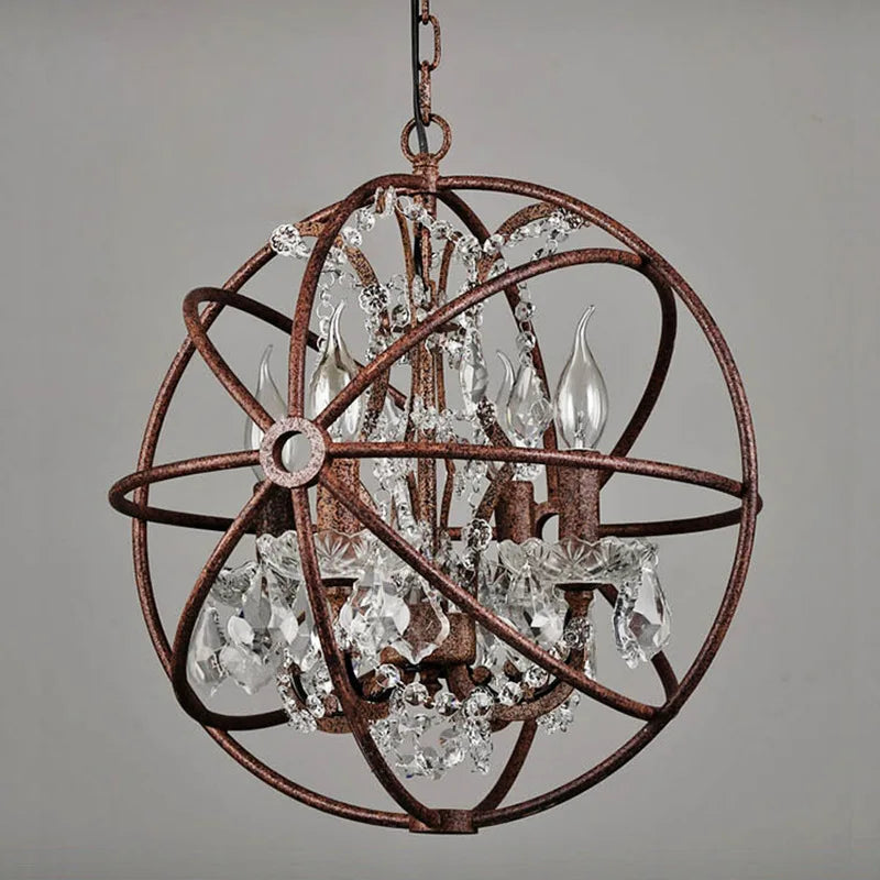 Afralia™ Retro Loft Crystal Chandelier Ball for Home and Business Lighting