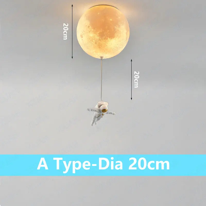 Afralia™ Astronaut Globe Ceiling Light for Kids Room - 18cm/20cm/25cm