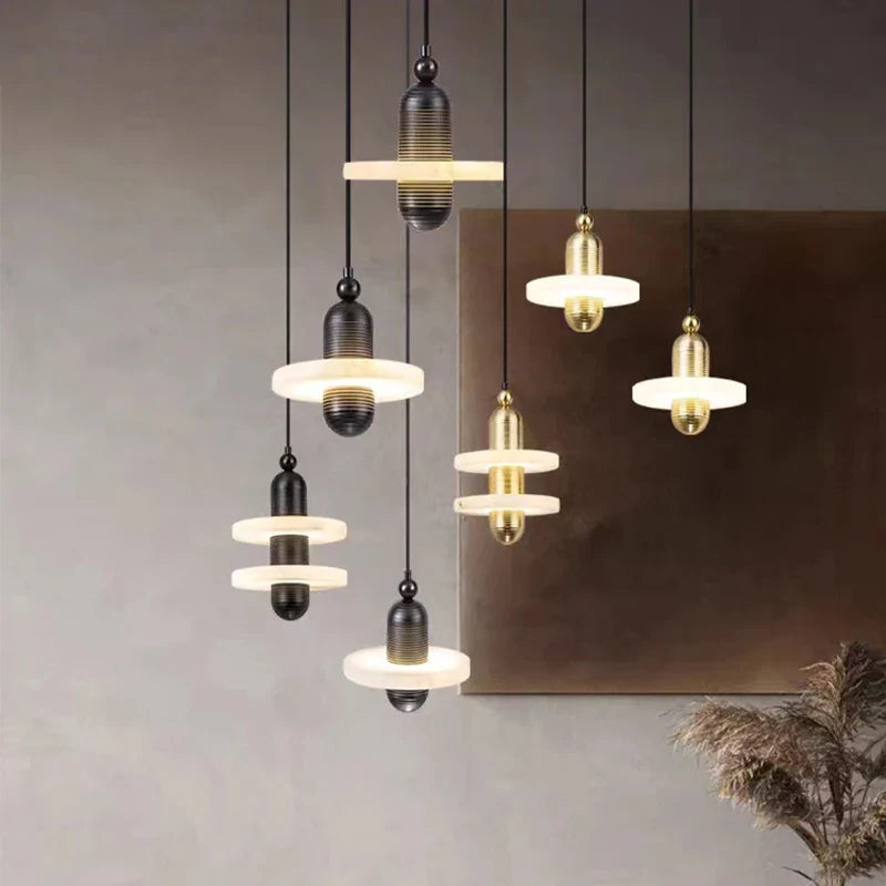 Afralia™ Marble Pendant Lights LED Hanging Lamp Luxury Home Decor