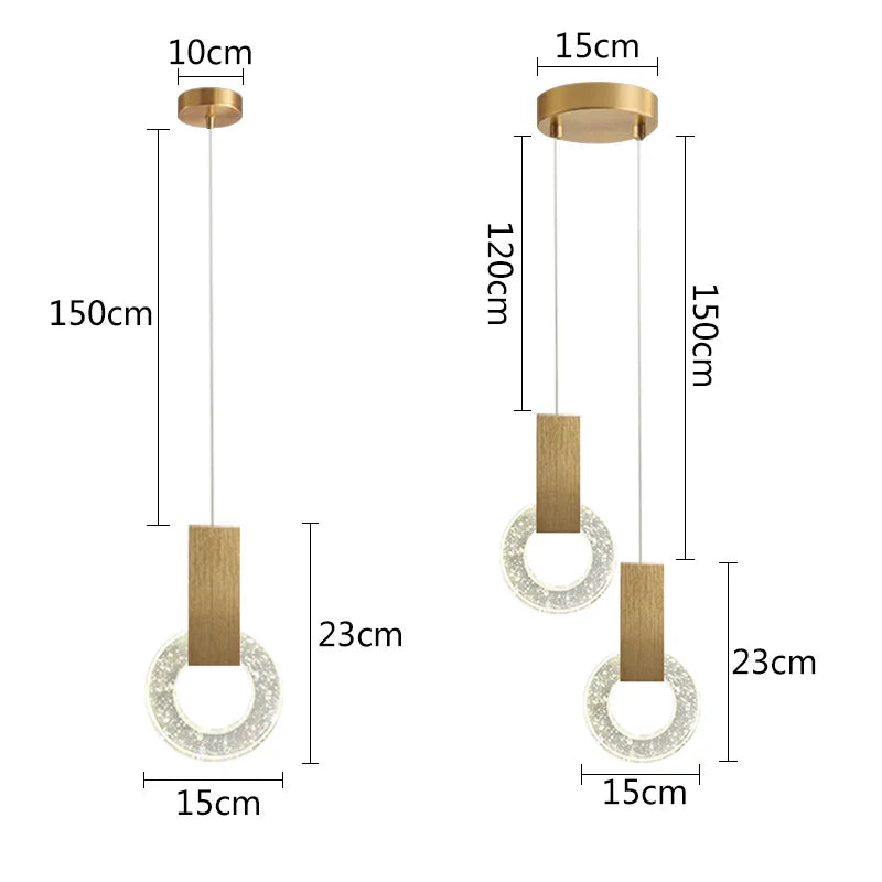 Afralia™ Gold Crystal Pendant Lights - Luxury Home Decor