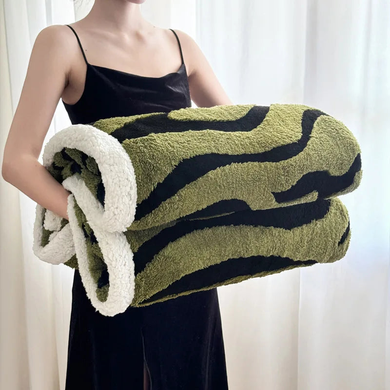 Afralia™ Leopard Print Double Layered Wool Blanket-Irresistibly Soft & Warm