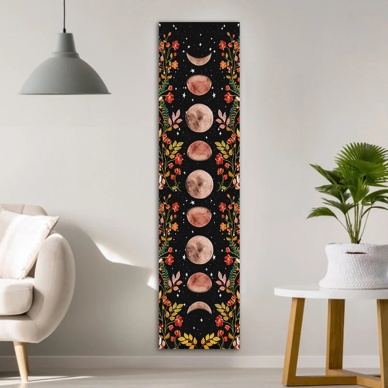 Afralia™ Moon Phase Flower Tapestry: Boho Wall Hanging & Home Decor