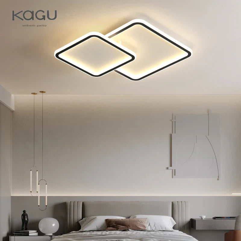 Afralia™ Modern Black & White LED Ceiling Chandelier for Living, Dining, and Bedrooms