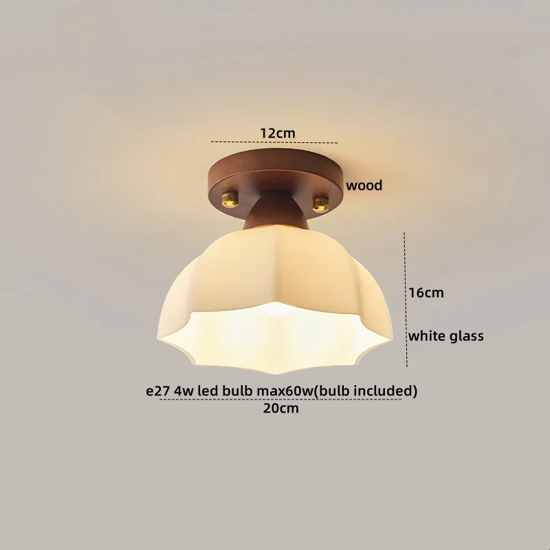 Afralia™ Walnut Copper LED Ceiling Light Modern Home Lighting Luminaria