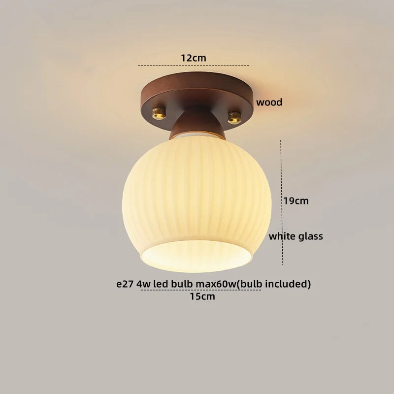 Afralia™ Walnut Copper LED Ceiling Light Modern Home Lighting Luminaria
